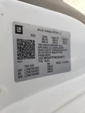 Photo 10 from auction – 2021 CHEVROLET EXPRESS G2 with VIN 1GCWGAFP7M1204973