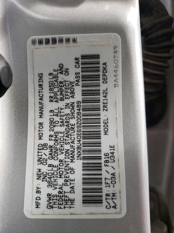 Photo 10 from auction – 2009 TOYOTA COROLLA BA with VIN 1NXBU40E69Z008489