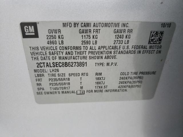 Photo 10 from auction – 2011 GMC TERRAIN SL with VIN 2CTALSEC8B6273891