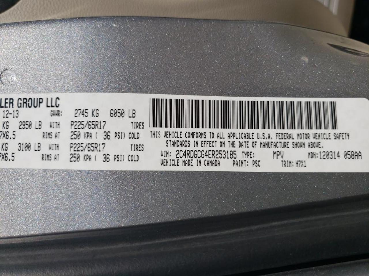 Photo 10 from auction – 2014 DODGE GRAND CARA with VIN 2C4RDGCG4ER253185