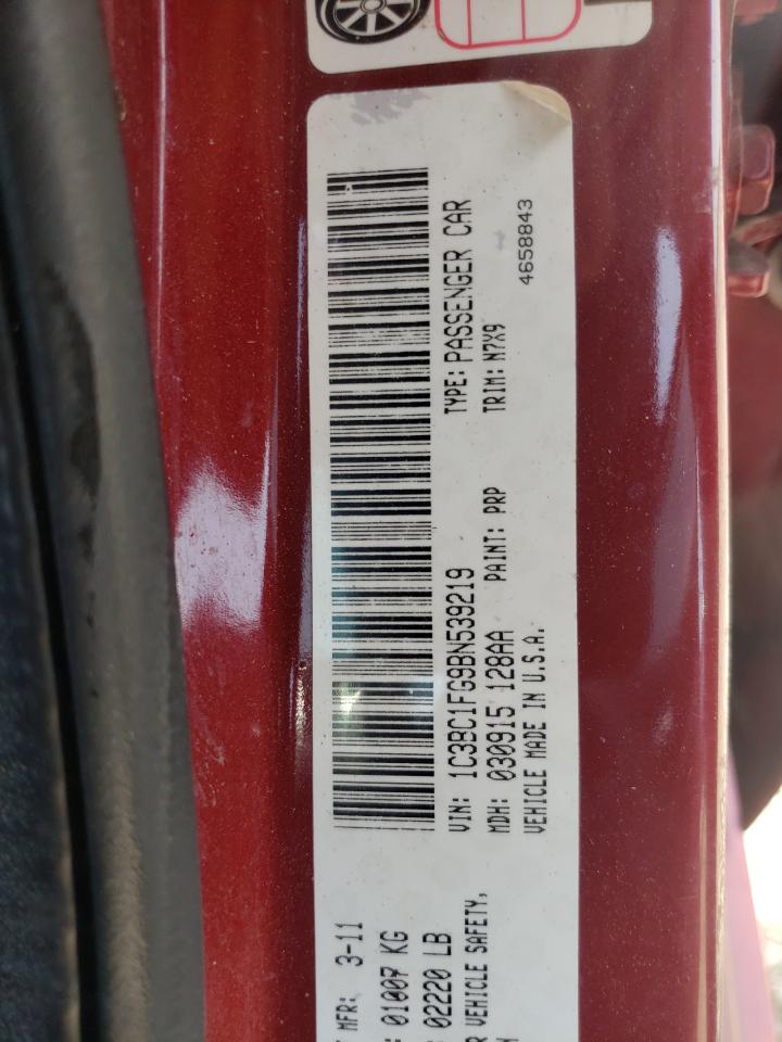Photo 10 from auction – 2011 CHRYSLER 200 TOURIN with VIN 1C3BC1FG9BN539219