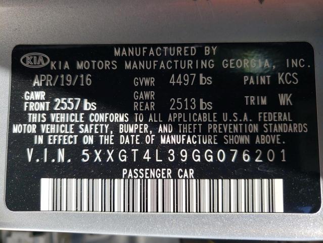 Photo 10 from auction – 2016 KIA OPTIMA LX with VIN 5XXGT4L39GG076201