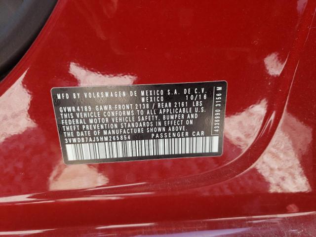 Photo 10 from auction – 2017 VOLKSWAGEN JETTA SE with VIN 3VWDB7AJ5HM265854