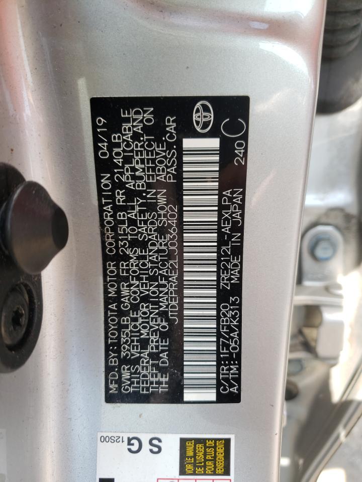 Photo 10 from auction – 2020 TOYOTA COROLLA LE with VIN JTDEPRAE2LJ036402