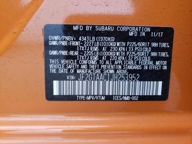 Photo 10 from auction – 2018 SUBARU CROSSTREK with VIN JF2GTAAC1JH253952