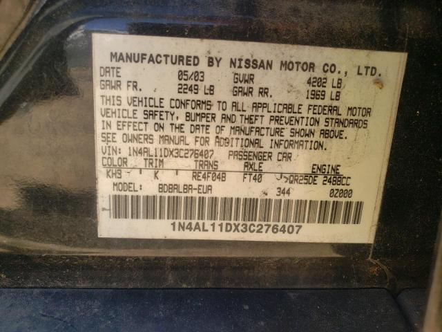 Photo 10 from auction – 2003 NISSAN ALTIMA with VIN 1N4AL11DX3C276407