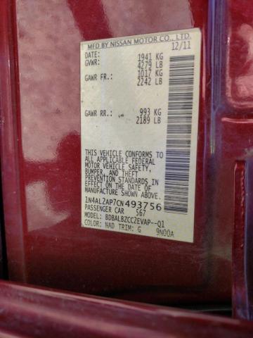 Photo 10 from auction – 2012 NISSAN ALTIMA BAS with VIN 1N4AL2AP7CN493756