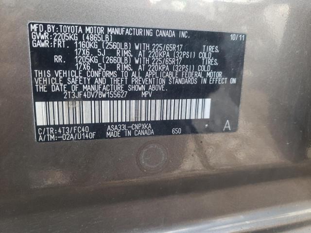 Photo 10 from auction – 2011 TOYOTA RAV4 with VIN 2T3JF4DV7BW155627