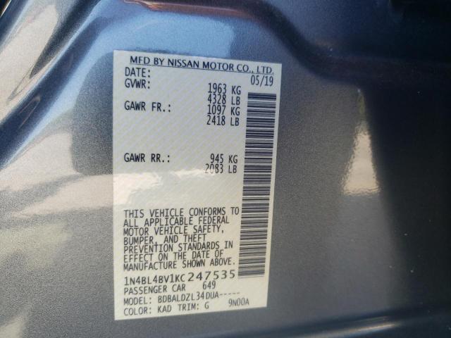 Photo 10 from auction – 2019 NISSAN ALTIMA S with VIN 1N4BL4BV1KC247535