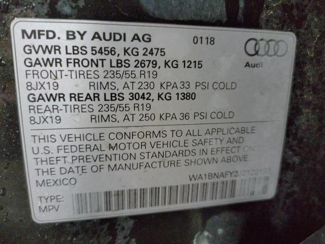 Photo 10 from auction – 2018 AUDI Q5 PREMIUM with VIN WA1BNAFY2J2122193