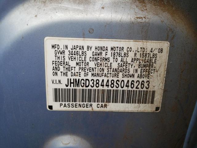 Photo 10 from auction – 2008 HONDA FIT with VIN JHMGD38448S046263