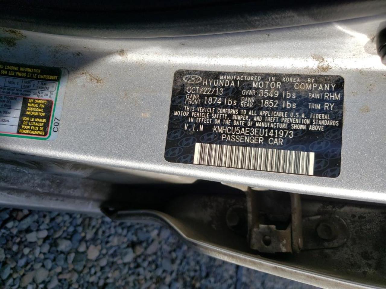 Photo 10 from auction – 2014 HYUNDAI ACCENT GLS with VIN KMHCU5AE3EU141973