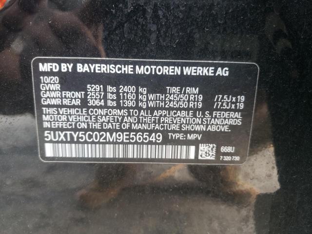 Photo 10 from auction – 2021 BMW X3 XDRIVE3 with VIN 5UXTY5C02M9E56549