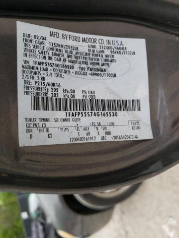 Photo 10 from auction – 2004 FORD TAURUS SES with VIN 1FAFP55S74G165530