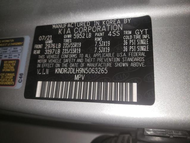 Photo 10 from auction – 2022 KIA SORENTO SX with VIN KNDRJDLH9N5063265