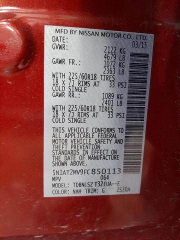 Photo 10 from auction – 2015 NISSAN ROGUE S with VIN 5N1AT2MV9FC850113