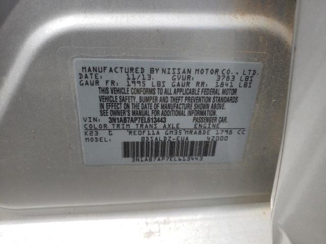 Photo 10 from auction – 2014 NISSAN SENTRA S with VIN 3N1AB7AP7EL613443