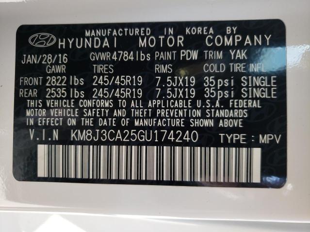 Photo 10 from auction – 2016 HYUNDAI TUCSON LIM with VIN KM8J3CA25GU174240