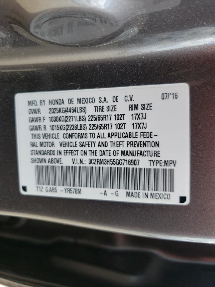 Photo 10 from auction – 2016 HONDA CR-V EX with VIN 3CZRM3H55GG716907