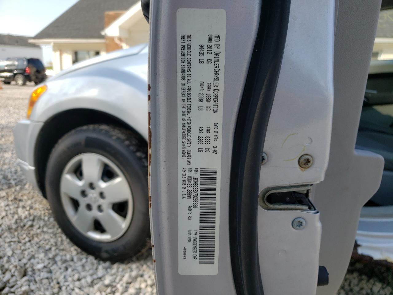 Photo 10 from auction – 2007 DODGE CALIBER with VIN 1B3HB28BX7D296986