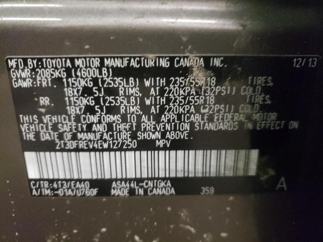 Photo 10 from auction – 2014 TOYOTA RAV4 LIMIT with VIN 2T3DFREV4EW127250