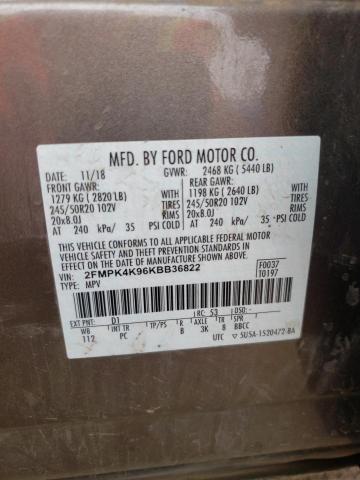 FORD EDGE TITAN 2019 with VIN 2FMPK4K96KBB36822 - Photo from auction