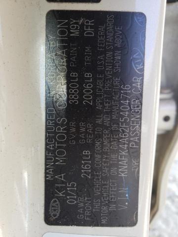 Photo 10 from auction – 2015 KIA FORTE LX with VIN KNAFK4A62F5404716