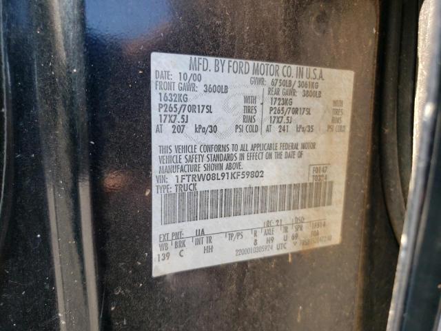 Photo 10 from auction – 2001 FORD F150 SUPER with VIN 1FTRW08L91KF59802