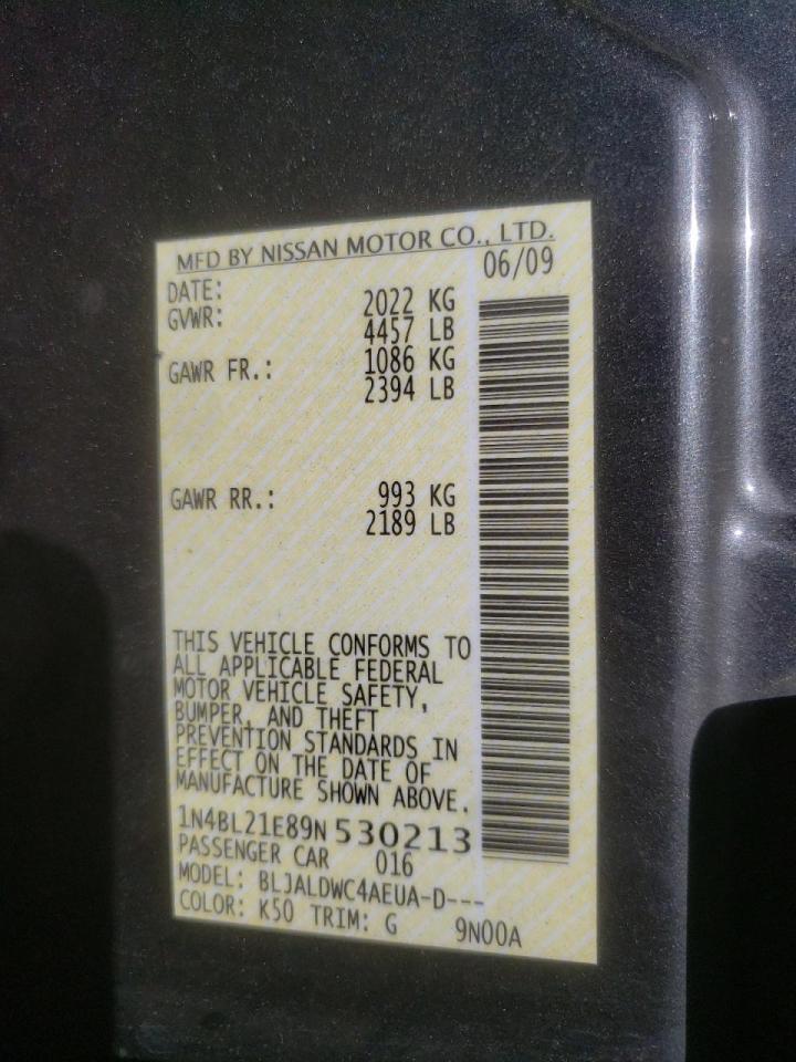 Photo 10 from auction – 2009 NISSAN ALTIMA 3.5 with VIN 1N4BL21E89N530213