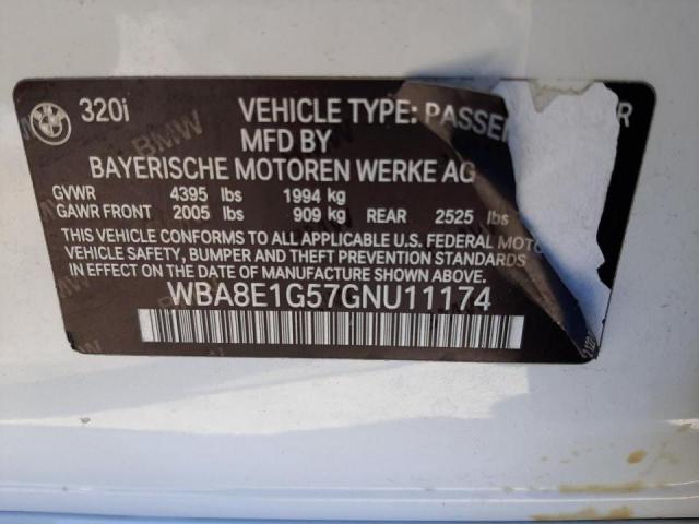 Photo 10 from auction – 2016 BMW 320 I with VIN WBA8E1G57GNU11174