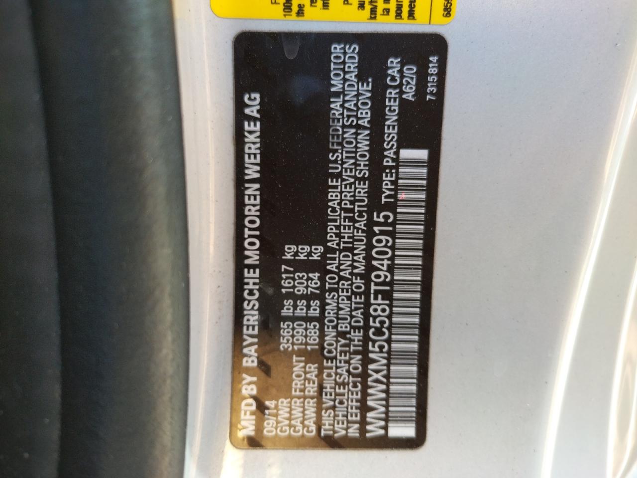 Photo 10 from auction – 2015 MINI COOPER with VIN WMWXM5C58FT940915