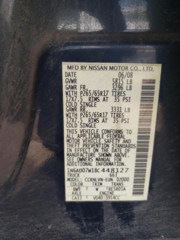 Photo 10 from auction – 2008 NISSAN FRONTIER C with VIN 1N6AD07W18C448127