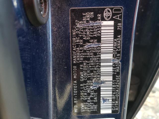 Photo 10 from auction – 2007 TOYOTA COROLLA CE with VIN 2T1BR30E77C792692