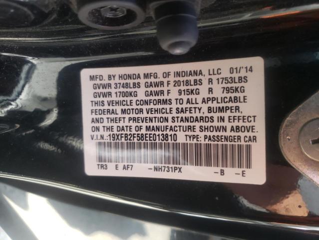 Photo 10 from auction – 2014 HONDA CIVIC LX with VIN 19XFB2F58EE013810
