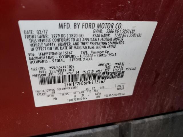 Photo 10 from auction – 2017 FORD TAURUS LIM with VIN 1FAHP2F86HG115167