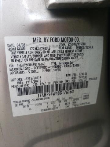 Photo 10 from auction – 2008 FORD TAURUS SEL with VIN 1FAHP24W48G176163