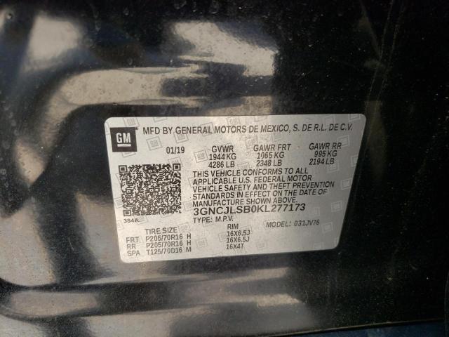 Photo 10 from auction – 2019 CHEVROLET TRAX 1LT with VIN 3GNCJLSB0KL277173