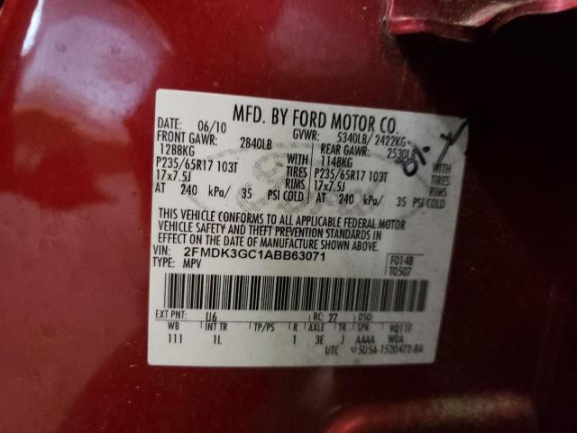 Photo 10 from auction – 2010 FORD EDGE SE with VIN 2FMDK3GC1ABB63071