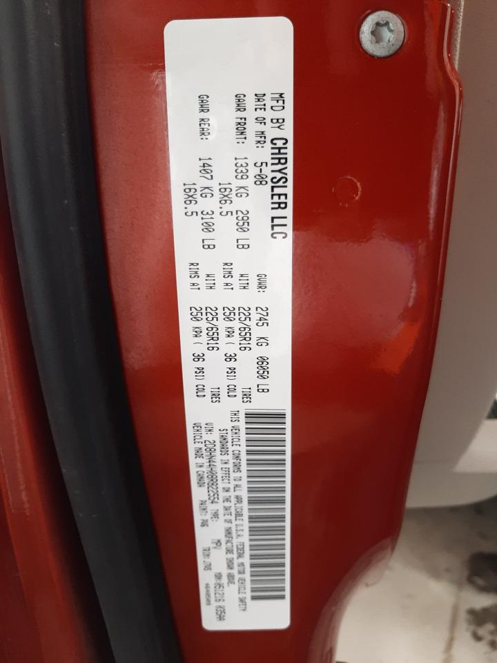 Photo 10 from auction – 2008 DODGE GRAND CARA with VIN 2D8HN44H08R822554