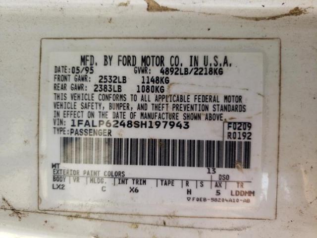 Photo 10 from auction – 1995 FORD THUNDERBIR with VIN 1FALP6248SH197943