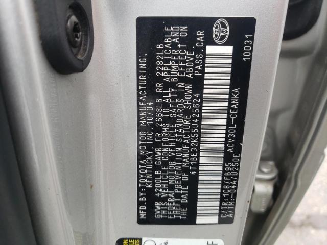 Photo 10 from auction – 2005 TOYOTA CAMRY LE with VIN 4T1BE32K55U425624