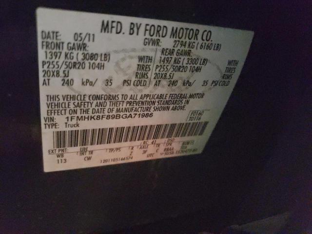 Photo 10 from auction – 2011 FORD EXPLORER L with VIN 1FMHK8F89BGA71986