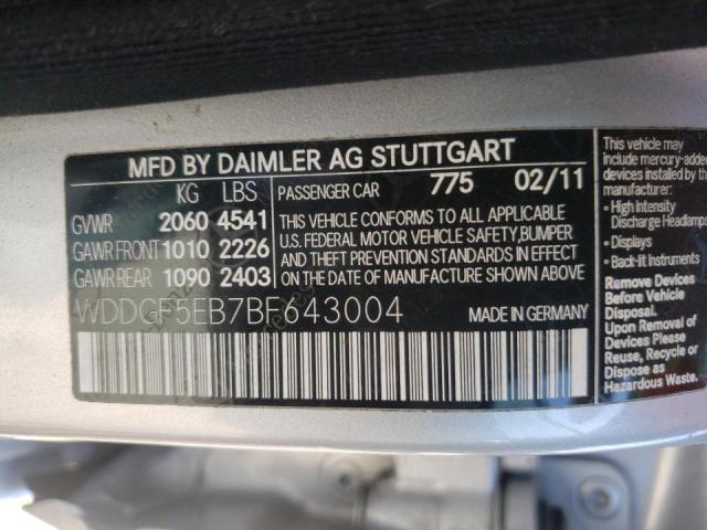 Photo 10 from auction – 2011 MERCEDES-BENZ C 300 with VIN WDDGF5EB7BF643004