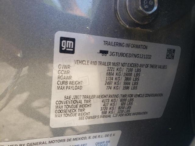 Photo 10 from auction – 2022 GMC SIERRA LIM with VIN 3GTU9DED7NG121332