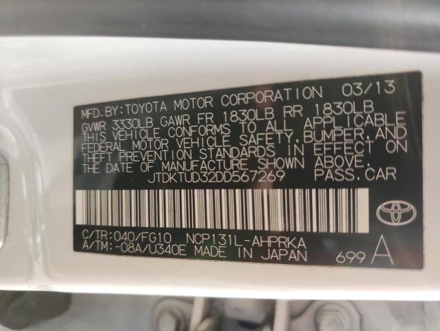 Photo 10 from auction – 2013 TOYOTA YARIS with VIN JTDKTUD32DD567269
