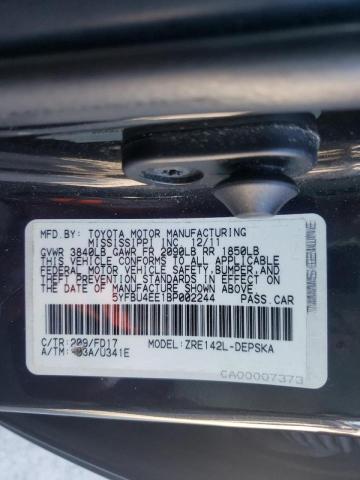 Photo 10 from auction – 2011 TOYOTA COROLLA BA with VIN 5YFBU4EE1BP002244