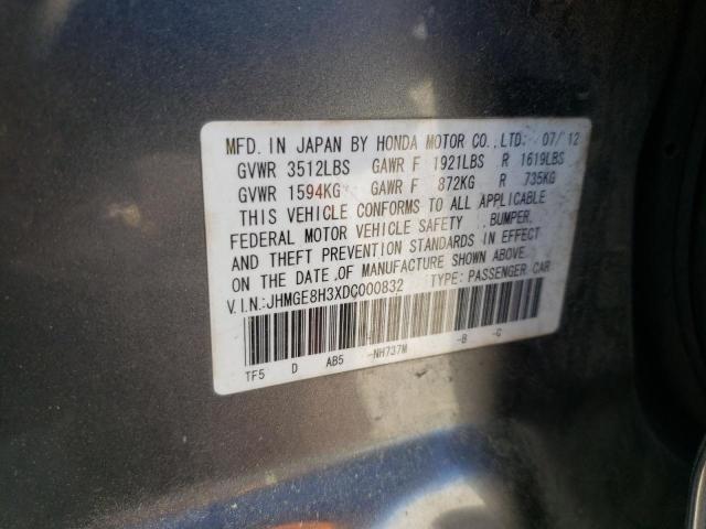 Photo 10 from auction – 2013 HONDA FIT with VIN JHMGE8H3XDC000832