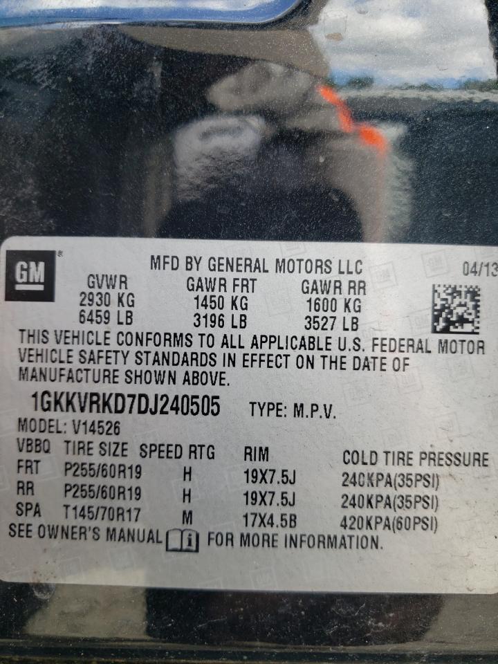 Photo 10 from auction – 2013 GMC ACADIA SLT with VIN 1GKKVRKD7DJ240505