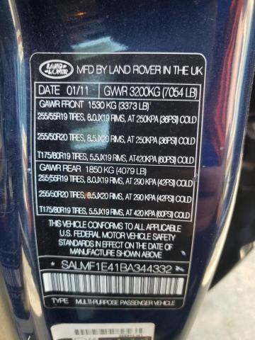Photo 10 from auction – 2011 LAND ROVER RANGE ROVE with VIN SALMF1E41BA344332