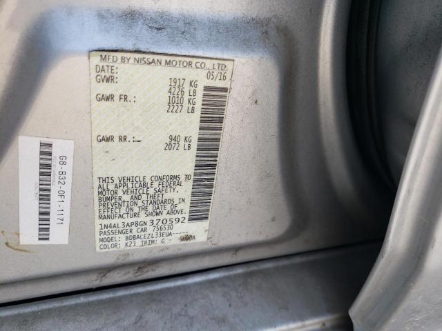 Photo 10 from auction – 2016 NISSAN ALTIMA 2.5 with VIN 1N4AL3AP8GN370592